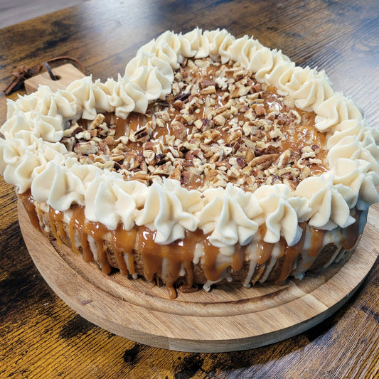 9 Inch Heart Shaped "Butter Pecan" Cookie Cake