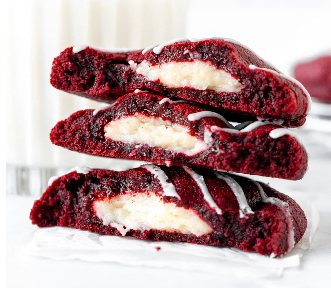 "Cookies & Cocktails" Red Velvet Cream Cheese Drizzle Cookie Baking Class. Thursday, December 11. 6p-8:30p.