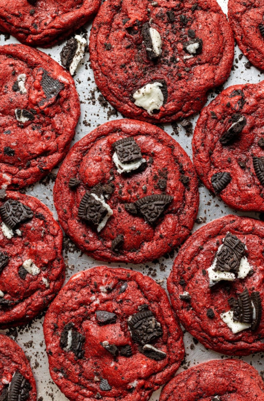 Red Velvet Cookies-N-Cream Cookie Baking Class Friday, May 3rd. 6:30pm-8:30pm.